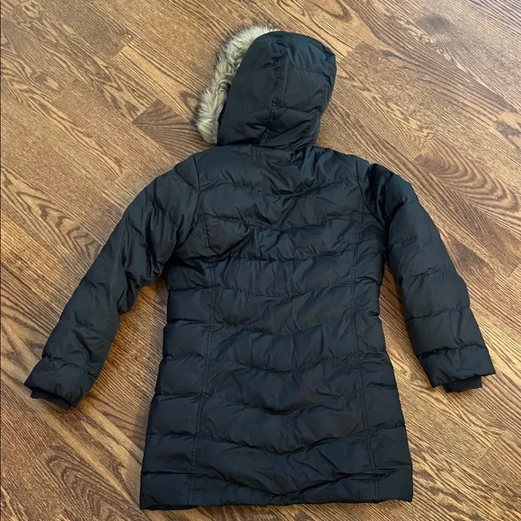 Lands End Girls Coat with Faux Fur Trim - Picture 3 of 4